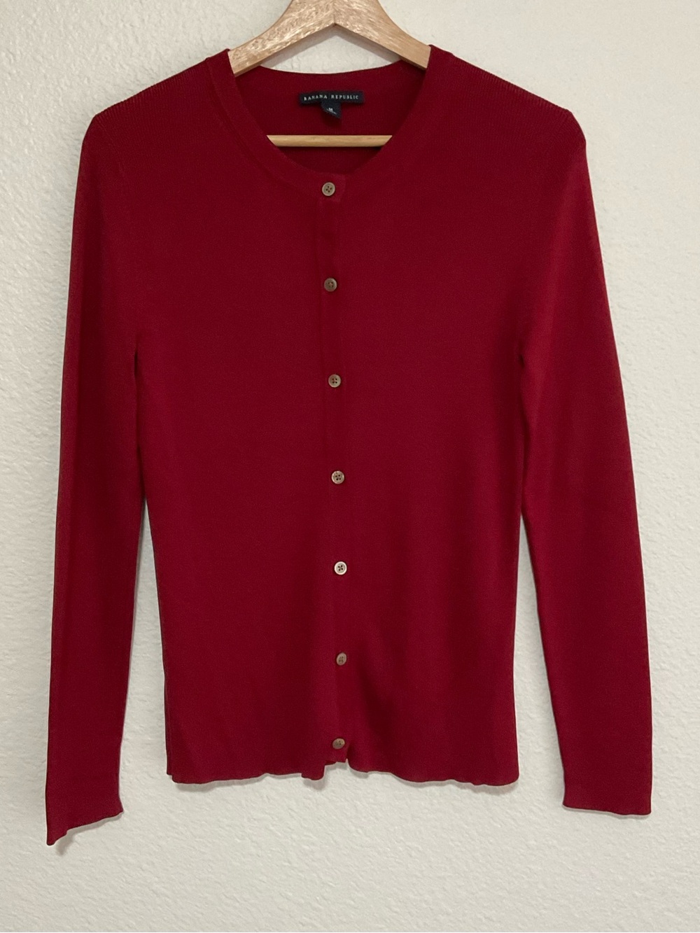 Banana Republic Women's Deep Red Button Cardigan Size M